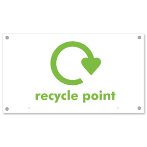 Sseco Recycle Point Board Top Sign Foam PVC for Recycle Hangers 400x225x3mm Ref Env13
