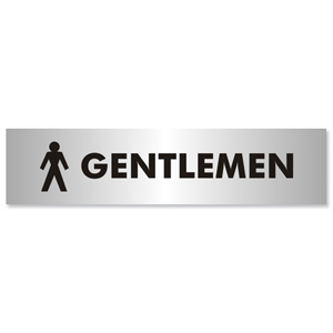 Gentlemen Sign Brushed Aluminium Acrylic 190x45mm