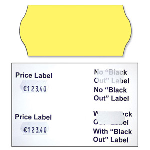 Avery Blackout Labels Price Gun 2 Line 16x26mm 1200 per Roll 1500 per Roll Yellow Ref BO1626YW [Pack 10]