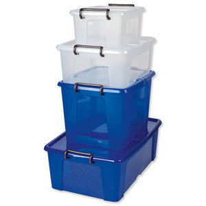 Strata Smart Box Clip-On Folding Lid Carry Handles 12 Litre Blue Ref HW671BL