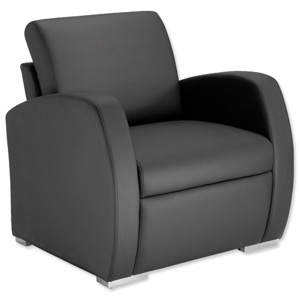 Influx Zee Reception Armchair Leather-look Back H400mm W760xD720xH440mm Black