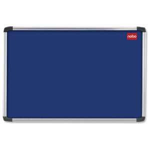 Nobo Euro Plus Noticeboard Felt with Fixings and Aluminium Frame W1226xH918mm Blue Ref 30230175