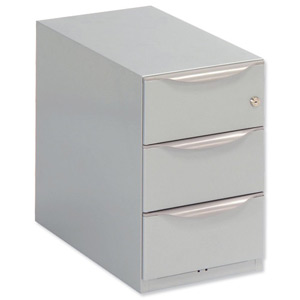 Sonix Pedestal PL3G Slimline Low 3 Standard Drawer Underdesk Steel Silver W300xD564xH495mm Ref WV359MSSS