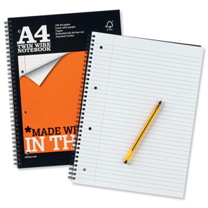Silvine Notebook Wirebound Perforated Punched Ruled 160pp 75gsm A4 Ref TWPA4 [Pack 6]