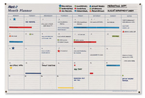 Mark-it Month Planner Laminated with Notes Column W900xH600mm Ref MP