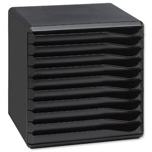 Form Set Filing Unit with 10 Drawers A4 Black