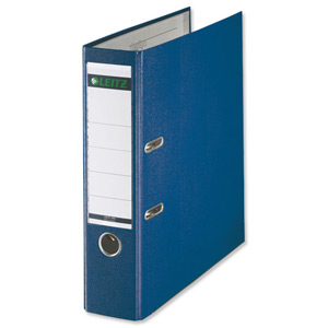 Leitz Lever Arch File Plastic 80mm Spine Foolscap Blue Ref 11101135 [Pack 10]
