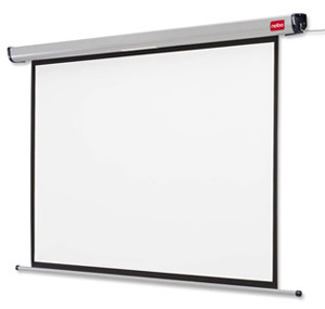 Nobo Projection Screen Electric Wall-mounted Rolling IR Remote 1800mm Diagonal Matt White Ref 1901970