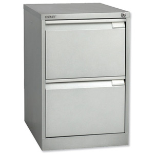 Bisley BS2E Filing Cabinet 2-Drawer H711mm Silver Ref 1623-55