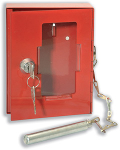 Helix Emergency Key Box Wall-mountable Tough Steel with Own 2 Keys and Glass-breaking Rod Ref CP1201