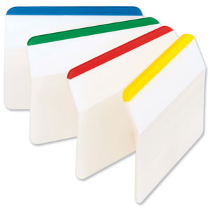 Post-it Index Filing Tabs Strong Angled Six Each of 4 Colours Assorted Ref 686-A1 [Pack 6]