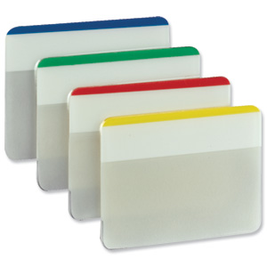 Post-it Index Filing Tabs Strong Flat 51x38mm Six Each of 4 Colours Assorted Ref 686-F1 [Pack 6]