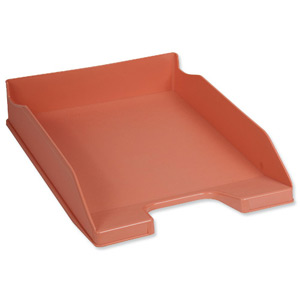 Mutiform Forever Letter Tray Recycled Plastic Stackable Front-load A4plus Brick Red Red Ref 113103D