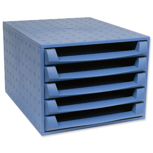 Mutiform Forever Desktop Drawer Set Recycled Plastic 5 Drawer A4plus Cobalt Blue Ref 221101D