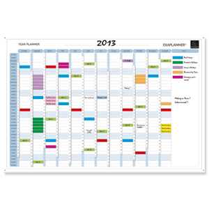 Exacompta Perpetual Year Planner Magnetic Drywipe with Full Accessory Kit W900xH590mm Ref 56153E