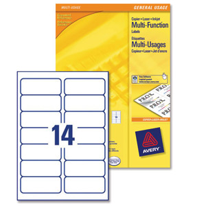 Avery Multifunction Copier Labels 14 per Sheet 105x42.3mm White Ref 3654 [Pack 560]