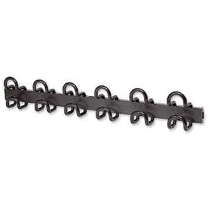 Unilux Accueil Coat Peg ABS Frame with Fixings Capacity 6 Black Ref 34606