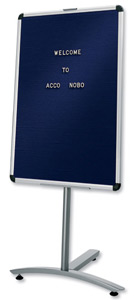 Nobo Welcome Foyer Board on Stand with Characters Aluminium Frame W600xH900mm Blue Ref 1901924