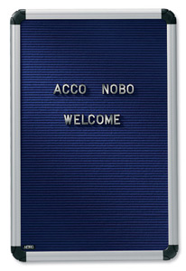 Nobo Welcome Information Letter Board with Characters Aluminium Frame W600xH900mm Blue Ref 1901928