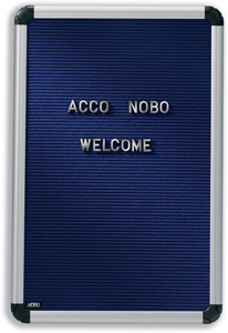 Nobo Welcome Information Letter Board with Characters Aluminium Frame W450xH600mm Blue Ref 1901934