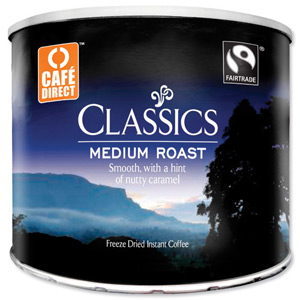 Cafe Direct Classics Instant Coffee Fairtrade Medium Roast Tin 500g Ref A02900