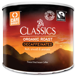 Cafe Direct Classics Decaffeinated Instant Coffee Fairtrade Organic Roast 500g Ref A06784