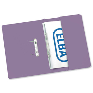 Elba Stratford Transfer Spring File Recycled Pocket 315gsm 32mm Foolscap Mauve Ref 100090277 [Pack 25]