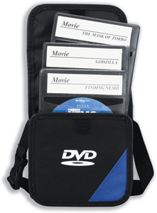 Compucessory DVD Storage Bag Portable with Sleeves for 15 Disks Blue and Black Ref CCS22635