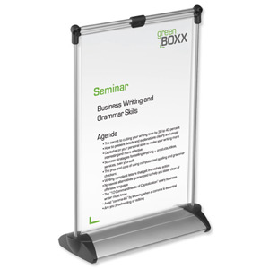 Durable Table Sign Presenter Roll-Up Cover in Alumnium Base A4 Ref 8534/23