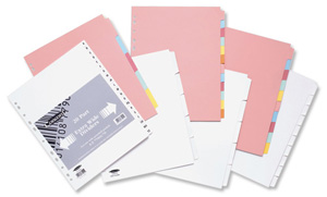 Concord Punched Pocket Subject Dividers Extra Wide 5-Part A4 Assorted Ref 71399