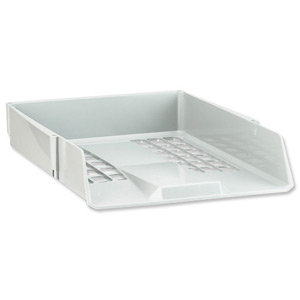 Avery Basics Letter Tray Stackable Versatile A4 Foolscap W278xD390xH70mm Light Grey Ref 1132LGRY