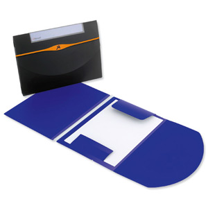 Rexel Optima Folder 3-Flap Polypropylene Elasticated for 200 Sheets A4 Blue Ref 2102486 [Pack 3]