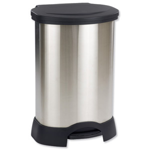 Rubbermaid Step On Waste Container Stainless Steel Plastic W577xD516xH693mm 114 Litres Ref 6146-87