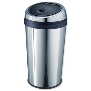 Addis Press Top Bin with Plastic Inner Bucket 40 Litre Stainless Steel Ref 507634