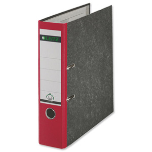 Leitz Standard Lever Arch File 80mm Spine Foolscap Red Ref 1082-25 [Pack 10]