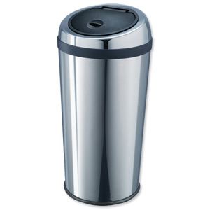 Addis Press Top Bin with Plastic Inner Bucket 30 Litre Stainless Steel Ref 507632