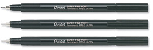 Pentel Permanent Marker Superfine Line 0.4mm Black Ref MF50-A [Pack 12]