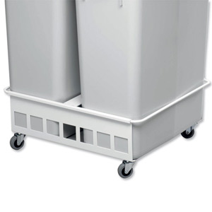 Durabin Trolley Duo Coated Metal for 2x 60 Litre Bins 4 Wheels W480xD540xH180mm White Ref 1801667010