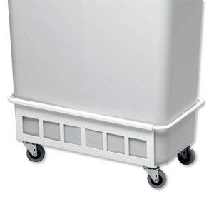 Durabin Trolley Coated Metal for Single 60 Litre Bin 4 Wheels W260xD470xH180mm White Ref 1801666010