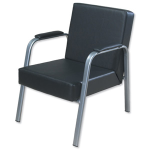 Sonix Reception Armchair Leather W520xD660xH750mm Black