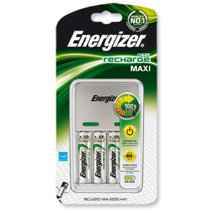 Energizer Maxi Battery Charger with 4x AA 2000mAh Batteries Ref 632325