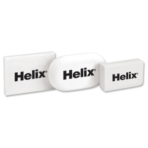 Helix Pencil Eraser for HB and Softer Grades Tablet White Ref Y24020 [Pack 20]