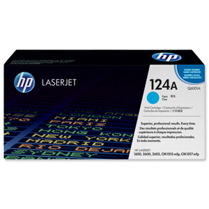 Hewlett Packard [HP] No. 124A Laser Toner Cartridge Page Life 2000pp Cyan Ref Q6001A Ident: 816A