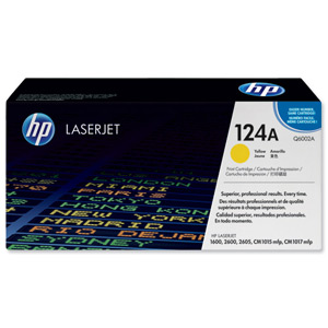 Hewlett Packard [HP] No. 124A Laser Toner Cartridge Page Life 2000pp Yellow Ref Q6002A Ident: 816A