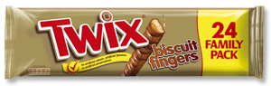 Twix Fingers Chocolate Caramel Biscuit Singles Ref A07378 [Pack 24]