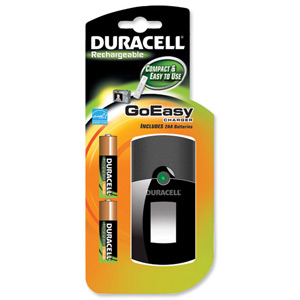 Duracell GoEasy Battery Charger 6-8hr Charge Cycle for 2x AA or 2x AAA Includes 2x AA Ref 75066015