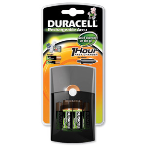 Duracell 1 Hour Battery Charger for 4x AA or AAA Includes 4 x AA 2400mAh Ref 75068805