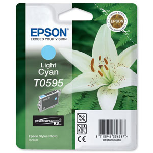Epson T0595 Inkjet Cartridge Lilly Light Cyan Ref C13T05954010 Ident: 804A