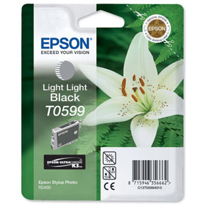 Epson T0599 Inkjet Cartridge Lilly Light Light Black Ref C13T05994010 Ident: 804A