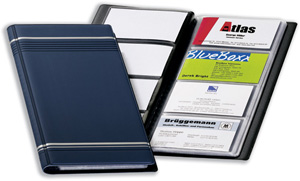Durable Visifix Business Card Album Fixed Welded Pockets Capacity 96 Dark Blue Ref 8581-07